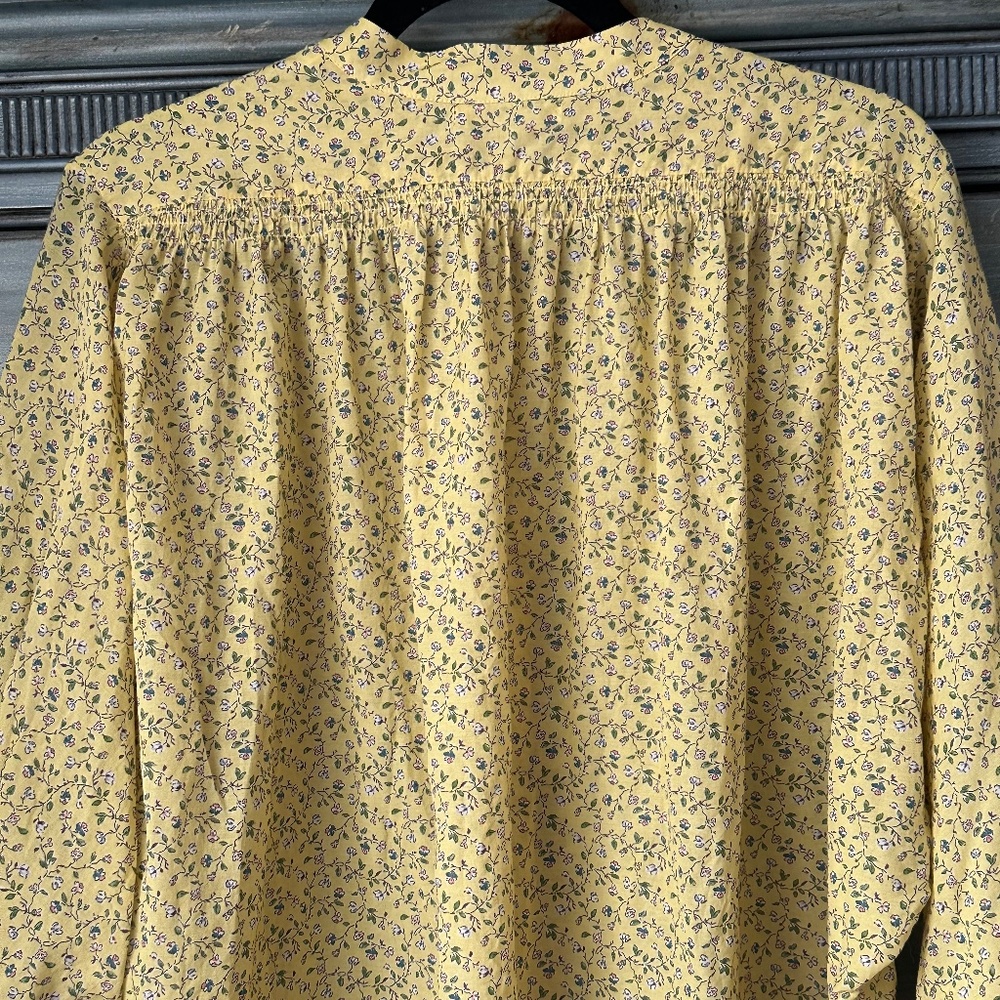 Doën O’Keeffe Top in Moonflower, Pale Yellow Floral Button-Up Blouse - Picture 10 of 12